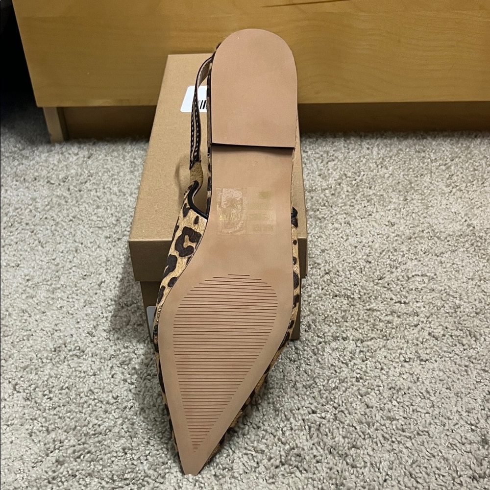 Steve Madden Leopard Print Pointed Toe Slingback Heels - Picture 5 of 8